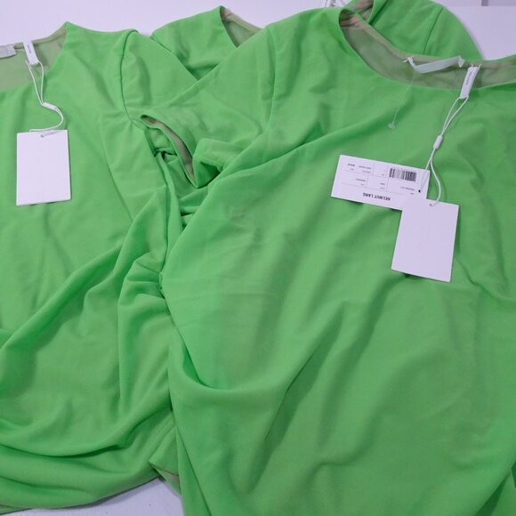 Helmut Lang Green Reversible Short Sleeve T-Shirt Lawn Neon Green XS L NWT 245 - Picture 7 of 12